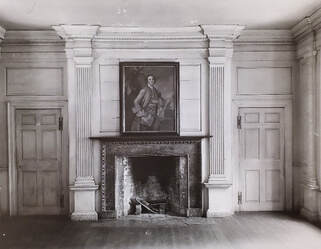 Fireplace mantel inside Harewood estate.